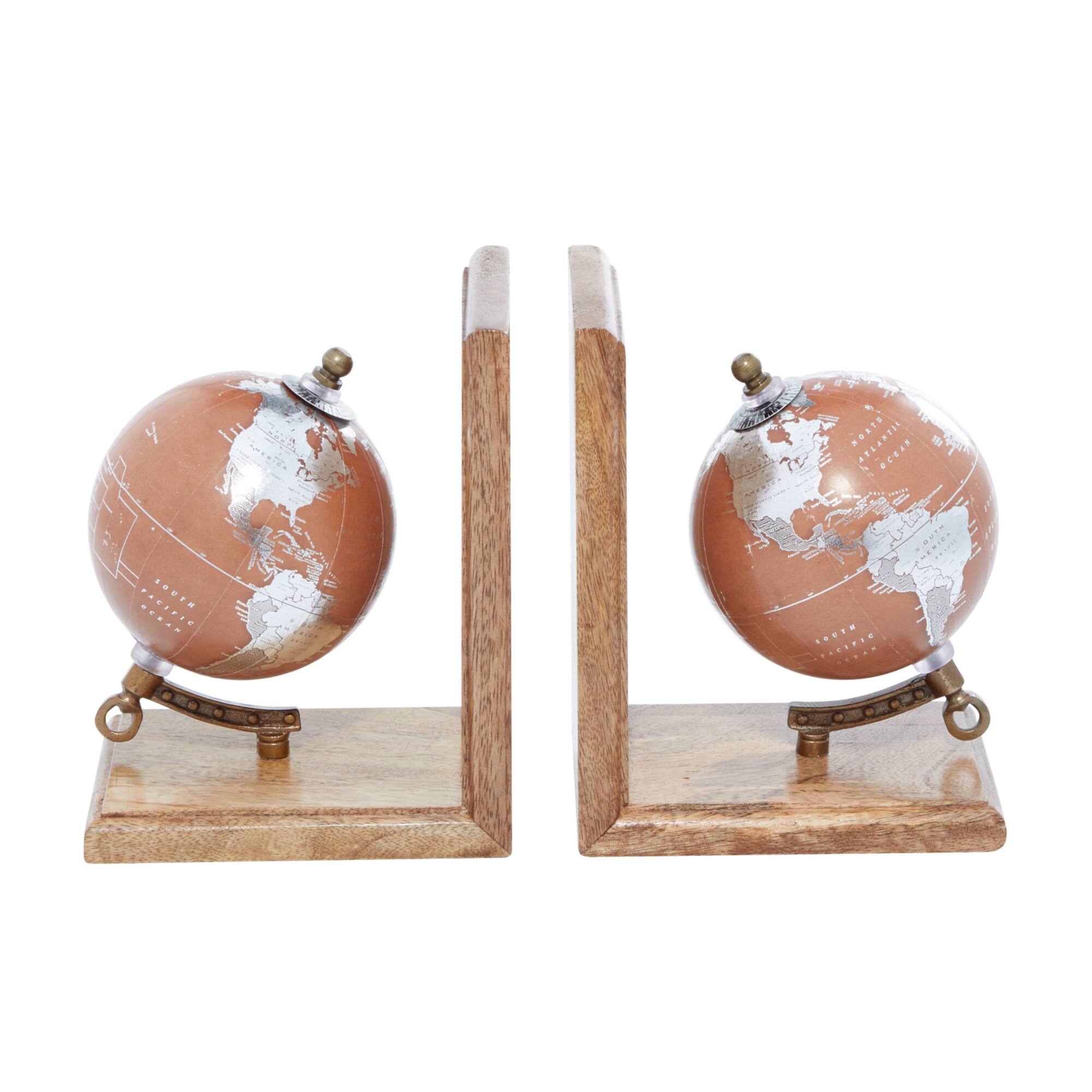 7.5" Copper Wood Traditional Bookends